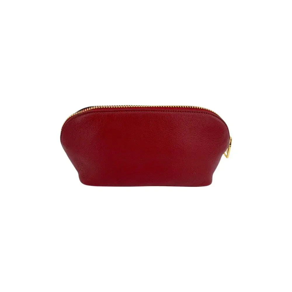 TOM FORD Leather Cosmetic Case Pouch Bag in Red
